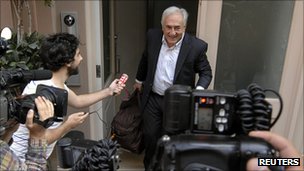 Mr Strauss-Kahn left his rented Manhattan home Saturday afternoon