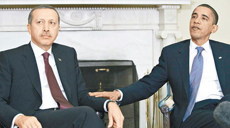 奧巴馬（右）和埃爾多安在敍利亞問題上緊密合作。